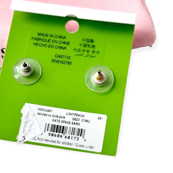 Kate Spade Light Peach Gumdrop Stud Earrings - Picture 4 of 5